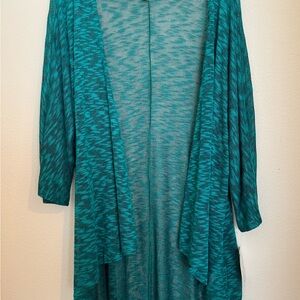 LuLaRoe Lindsay Green & Black Open-Front Cardigan Sweater NWT